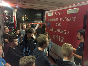 Jugendfeuerwehr Asperg bei der Berufsfeuerwehr in Stuttgart