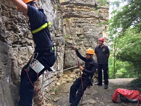 Absturzsicherungsgruppe in den Hessigheimer Felsengärten